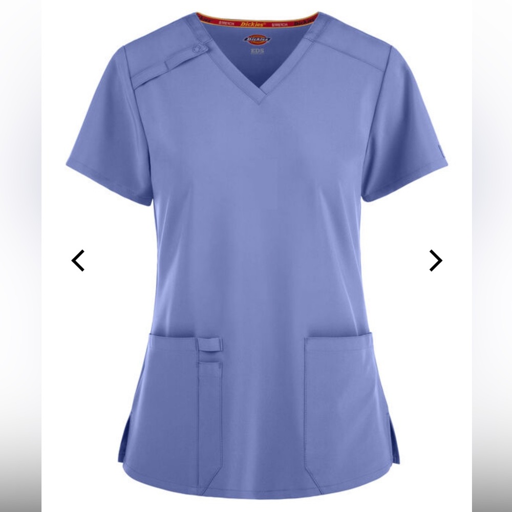 Dickies EDS Essentials Woman’s 2-Pocket Stretch V-Neck Scrub Top Ceil Blue 4X